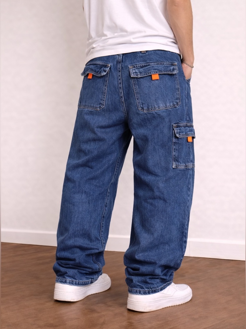 Vintage LOBU Jeans Men 36x28 Blue Carpanter Baggy Workwear Distressed Grunge Y2K